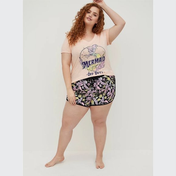 Torrid Disney The Little Mermaid Sleep Short - Ariel Shells Black - Picture 5 of 5